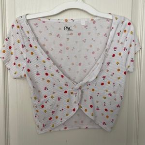 PacSun tie front crop top.